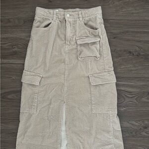 Zara Cream Corduroy Maxi Skirt